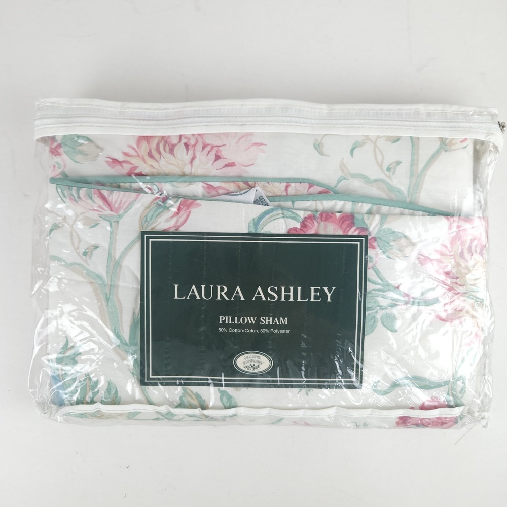 Laura Ashley Rosalind Standard Pillow Sham Padded Cottage Grandmillennial Shabby